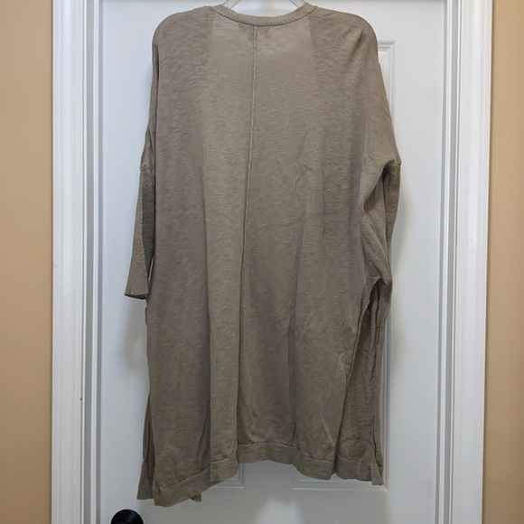 Woman Within khaki-colored open front duster, 3/4 sleeve Size 18/20 - Picture 2 of 6